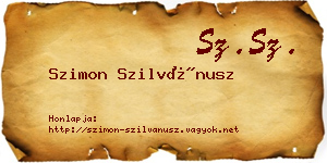 Szimon Szilvánusz névjegykártya